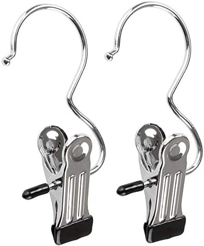 20 Pcs Laundry Hooks Boot Hanger Hold Clips, Portable Stainless Steel Boot Hangers Hanging Clothes Pins for Closet Travel Home