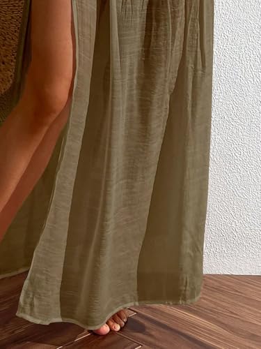 Image of ZAFUL Swimsuit Coverup for Women Slit to Thigh Beach Cover Ups Swim Bathing Suit Flowy Maxi Skirt