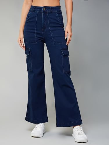 Image of Dolce Crudo Women's Wide Leg High-Rise Clean-Look Jean's