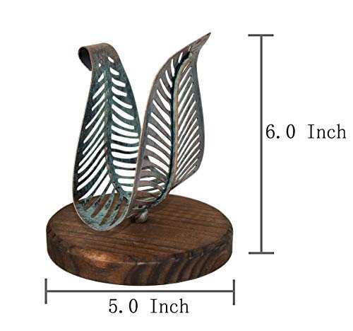 Porte-serviettes autonome métal turquoise et bois pour table - 8