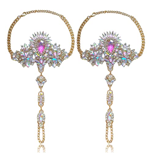 Nabroj Foot Jewelry Rhinestone Anklet Gold Ab Crystal Barefoot Sandals Beach Wedding Feet Summer Jewelry Barefoot Bracelet Chain Costumes Featival Jewelry For Women-Jl01 Crystal-2 #TOP7