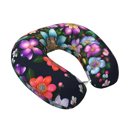 Almohada de viaje de poliéster negra cervical miniatura 2