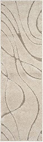 Image of Shaggy Floor Carpets for Living Room, Elegant Bed Side RunnerBedside Carpet, Sofa Area Wedding Carpet,(6x9 Feet, Ivory & Beige)