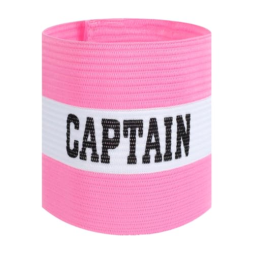 Captain Arm Bands, Unisex Captain Armband Soccer, Adjustable Elastic Arm Band, Soccer Captain Armband Youth Band Soccer Sports Accessories for Adults, Youths (Pink)