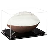 Better Display Cases Clear Acrylic Football Display Case with Black Risers (A004-BR)