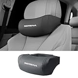 セレナ 適用 車用 首クッション 疲労軽減 通気性 首枕 車 ネックリラックス セレナ C27系 C28系 e-POWER e-4ORCE 対応 頸椎サポート 人間工学設計 車載ネックパッド ヘッドレスト 取付簡単 PUレザー ネックピロー 長時間運転の方に 首こり対策 (ブラック,セレナ 適用)