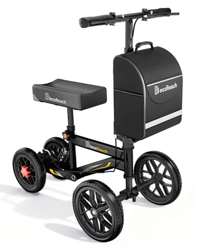 BlessReach All Terrain Steerable Knee Scooter Crutch...