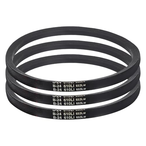 uxcell Paquete de 3 correas trapezoidales clásicas envueltas B24, circunferencia exterior de 27 pulgadas, correa trapezoidal de goma industrial, perfil B, para equipos de maquinaria industrial, color