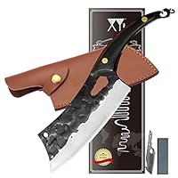 XYJ Full Tang 7 Zoll Entbeinen Messer mit gehämmerten Finger Hole Klinge Chef Nakiri Messer Fleisch Fisch Slice Messer mit Scheide & Whetstone kommen