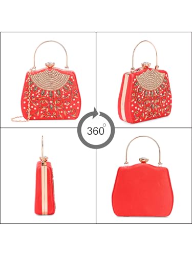 Image of TOOBA Handicraft Trendy Stylish Wedding Clutch Purse For Women with XX Design Clutch
