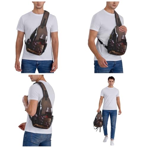 Sling Backpack Crossbody Sling Bag Black 7.5"x3.5"x15.3" miniatura 6