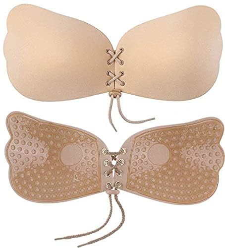 Image of Brachy Women's Silicone Padded Wire Free Push Up Bra Beige