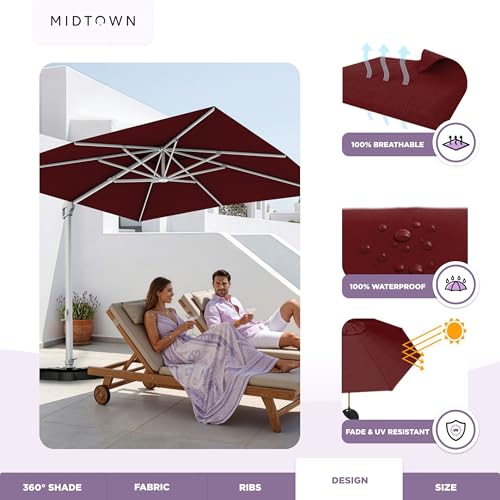 Image of Midtown Umbrellas Grande Square - 9 x 9 Ft Cantilever Umbrella