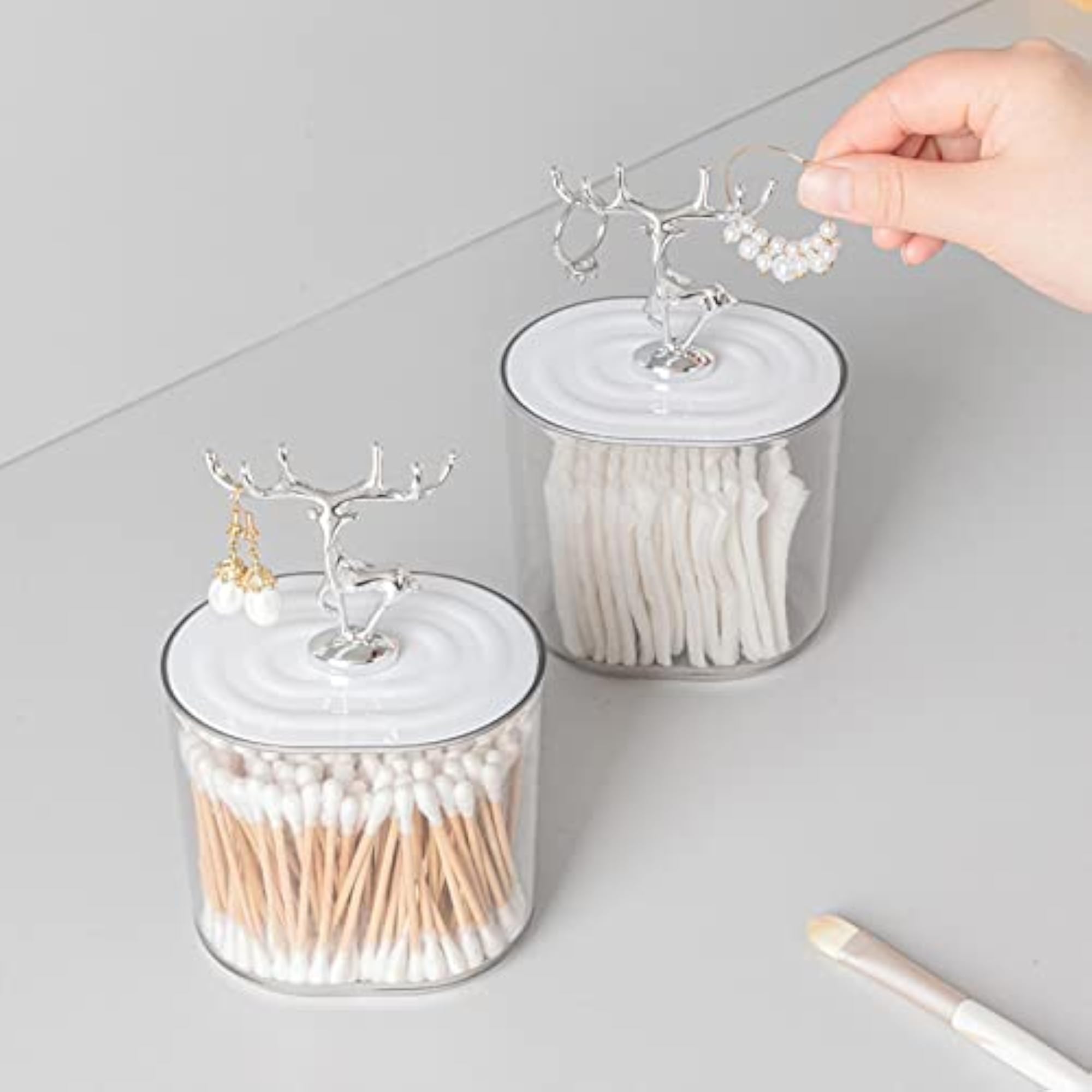 ABS Cosmetic Cotton Pad Holder with Lid Storage Organization