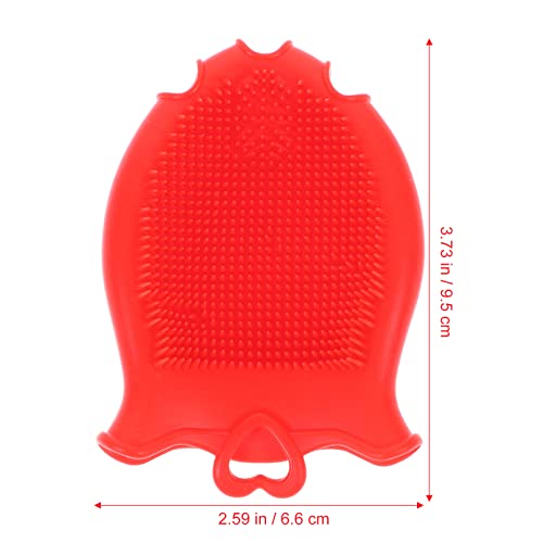 Cepillo de baño para bebé Beaupretty con esponja blanda roja 3