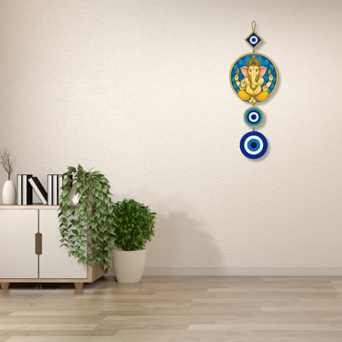 Image of GiftOday Lord Ganesha Attractive Design Wooden Wall Hanging for Home Kitchen Decor | Decoration Livingroom, Hallway | Peace Charm Accents | Door Entrance Decorative Hangings Size (18 x 30 CM)