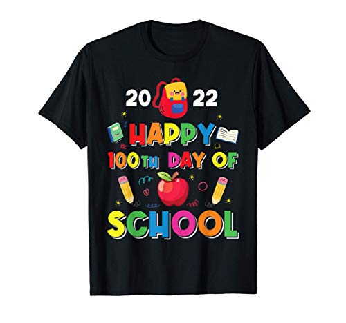 Happy 100 Days Of School Shirt Teacher 2022 Boys Girls Camiseta