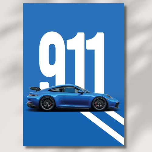 Image of Live Mad Live Crazy Porsche 911 Portrait Single Wall Paper Poster, A3 Size, 16.5L X 11.7W Inches Unframed Art Prints - Home, Bedroom, Living Room & Decor - Aesthetic, Matt Finish, Frame Not Included