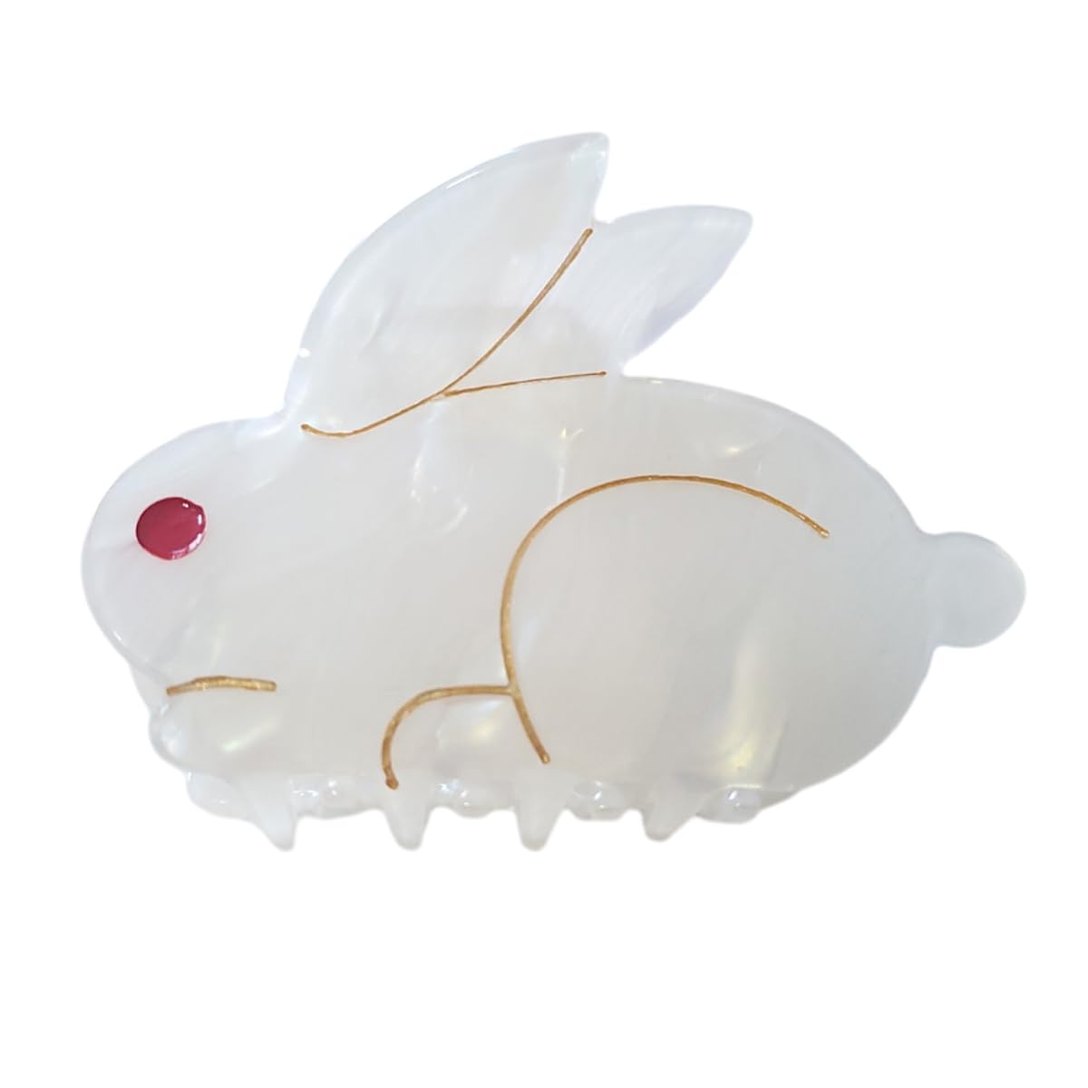 Cute Bunny Hair Clip,Acetate Hair Claw,Small Hair Clips for Women,Milk White