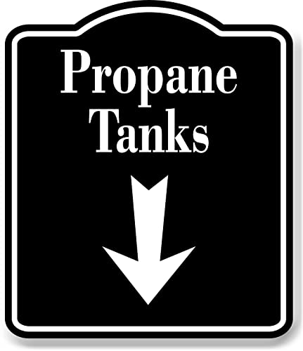 Propane_Tanks_Down_Arrow_BLACK Aluminum Composite Sign, 8.5