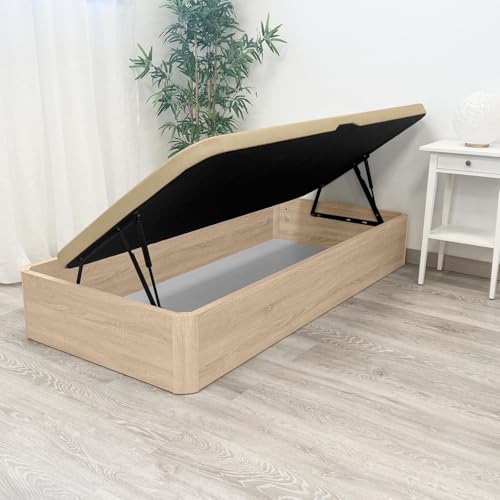 Miniatura 2 de Somnia Descanso - Canapé Abatible Apertura Lateral De Madera Con Gran Capacidad, Espacioso, Transpirable Y Resistente, Esquinas Redondeadas, 90 X 190, Cambria