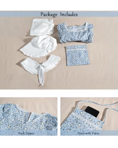 Vestido colonial para niñas estilo Laura Ingalls Wilder miniatura 3