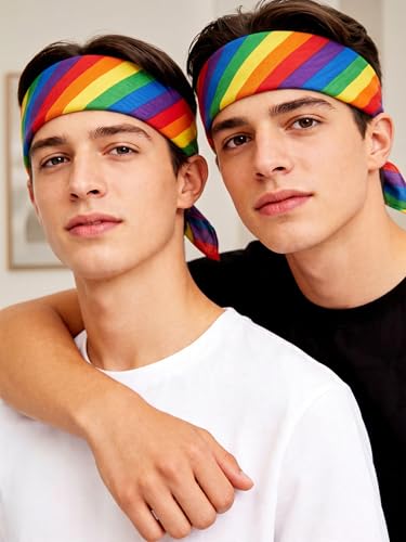 Image of URATOT 6 Pack Gay Pride Rainbow Bandanas Cotton Handkerchiefs, Support LGBT Causes