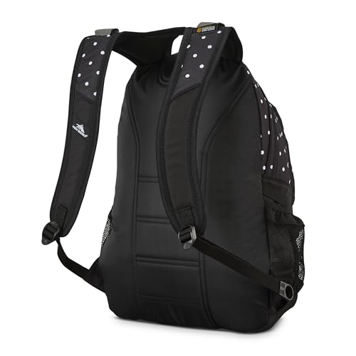 Image of High Sierra Loop Backpack, Travel, or Work Bookbag with tablet sleeve, One Size, POLKA DOTS /BLACK