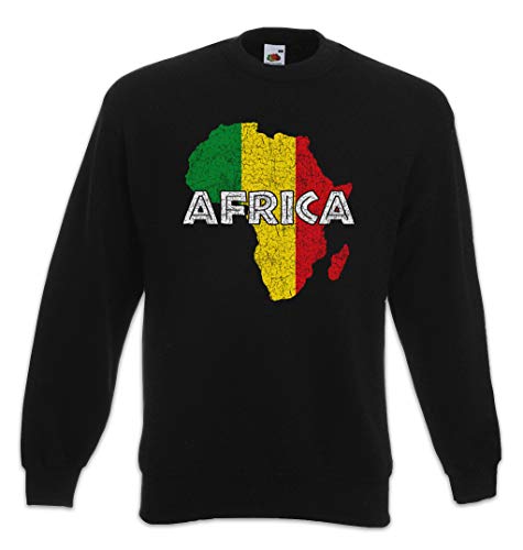 Sweatshirt Rasta Africa pull vintage homme sweat street wear coton noir