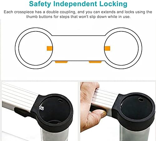 Extra Tall 28 Ft Aluminum Extension Ladder - Heavy Duty, Portable, Extendable for Outdoor Work, Ideal for Home & Professional Use (Color: Blue)