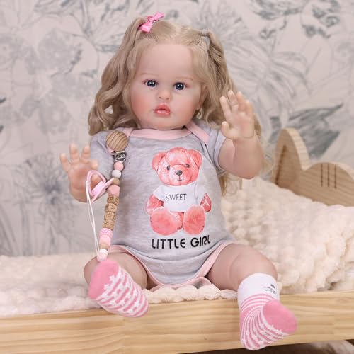 Muñeca Reborn Realista de 22 pulgadas miniatura 1