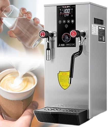 12L Milk Frother & Boiler - 2500W Commercial Steam Machine, Adjustable Temperature, Stainless Steel Tank for Coffee, Milk Tea, Beverage Shops - High Efficiency & Durability, Grey