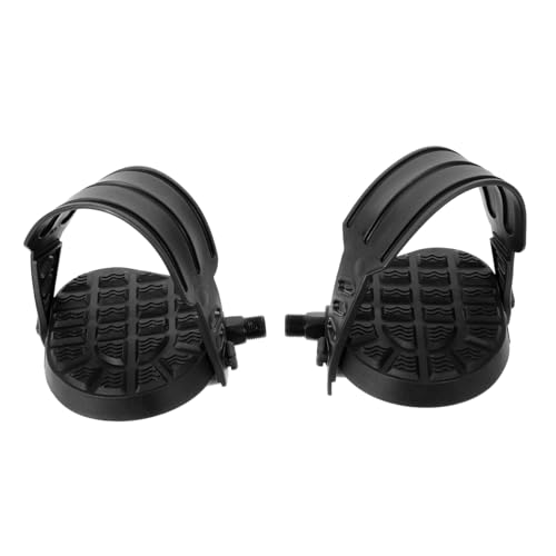 LIOOBO 2pcs Foot Pedal Accessories Bike Pedals Function Exercise Pedals with Cycle Pedal Straps Fitness Accessory Spinning Lightweight Supports Exercise Bike Platform Grips Plastic Black -  P54114462IK