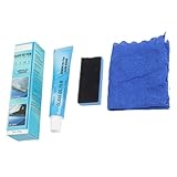 NiuLumea Pasta de aceite para parabrisas de coche con esponja y toalla, visión clara en lluvia y conducción nocturna