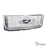 TLAPS Chrome Round Hole Mesh Front Hood Bumper Grill Grille ABS For 07-13 GMC Sierra 1500/1500...