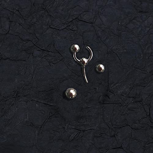 Toolsside Vch Jewelry Vertical Hood Piercing For Women - 4 Balls Surgical Steel Horseshoe & Barbell Combo For Vch Piercing - 14G Curved Barbell Genital Piercing #TOP5