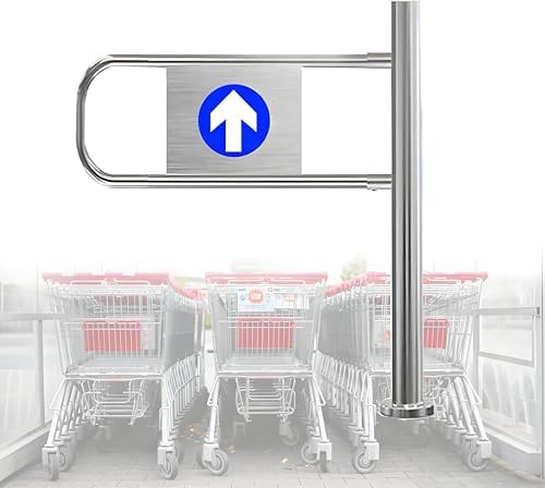 Automatic Rebound Swing Gate, 1-Way Pedestrian Door, Manual 90° Entry Gate for Market, Factory & Park Aisles, Durable Spring-Loaded Design, 60x100cm Size