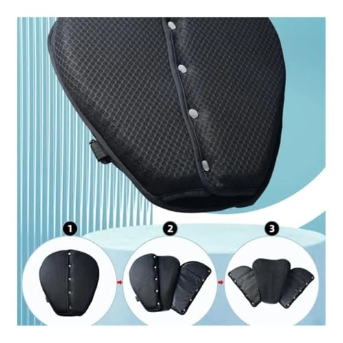 Coussin de siège moto respirant confort nid d'abeille noir