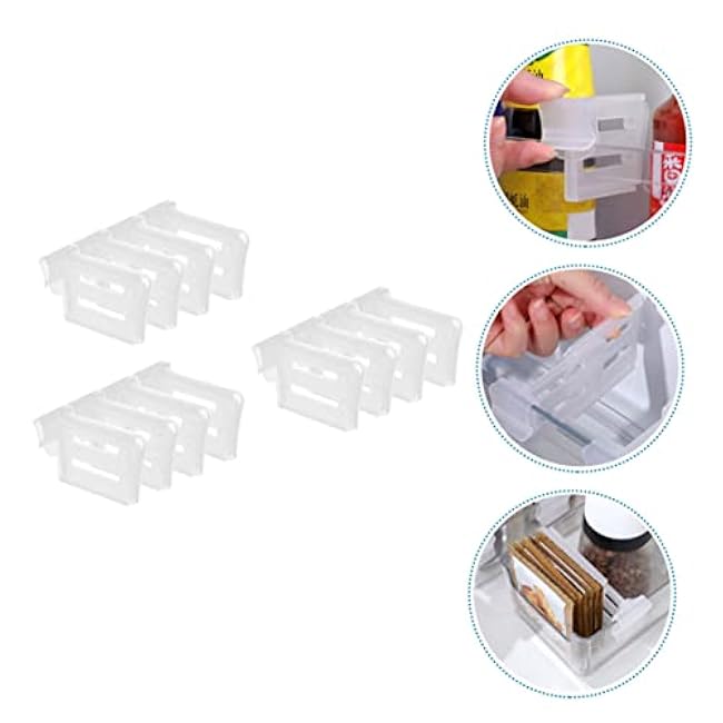 Healifty 12pcs Refrigerator Side Door Dividers Adjustable Expandable Partition Boards for Fridge Storage Refrigerator Splitter Plates with Telescopic Design Practical Fridge Organizers for