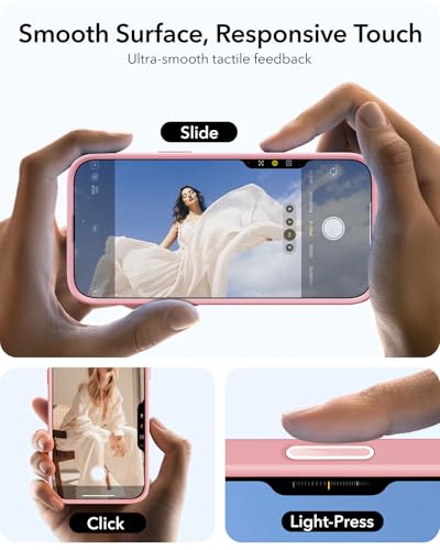 Image of ESR for iPhone 16 Pro Case,Camera Control Button Compatible with MagSafe, Military-Grade Protective Case, Built-in Stash Stand Phone Case, Scratch-Resistant Back Cover, Classic Series, Frosted Pink