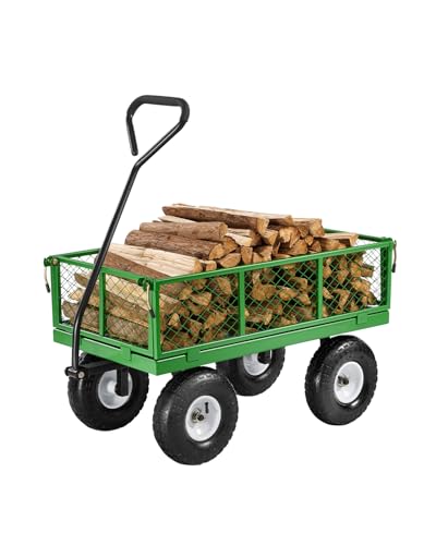 VEVOR Carrello da Giardino in Acciaio 308,44 kg su Ruote, Carrello da Giardino per Impieghi Gravosi...