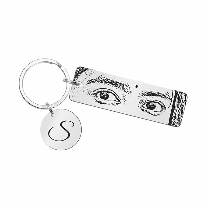Image of Personalized Stainless‑Steel Birth Flower & Name Keychain - Double‑Sided Engraving