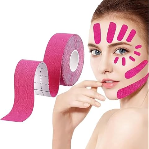 Face Lift Tape Effective Facial Anti Wrinkle Patches Multifunctional Long Lasting and Skin Friendly Face Tape for Hiding Wrinkle Double Chin Firming Skin (1 Pcs, Pink) Cover