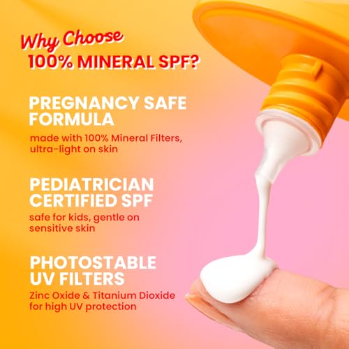 Image of Dot & Key Vitamin C + E 100% Mineral Sunscreen In-Vivo Tested SPF 50+ PA++++ | No White Cast, Lightweight Fluid, With Zinc Oxide & Titanium Dioxide | Blends Easily, Boosts Natural Glow, Non-Greasy | 50gm