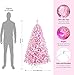 SHareconn 6ft Prelit Snow Flocked Spruce Artificial Christmas Tree with Remote (Upgraded), 330 Pre-Lit Multi-Color RGB Lights, Full Snow Branch Tips for Home, Office, Xmas Decoration, 6 FT Pink