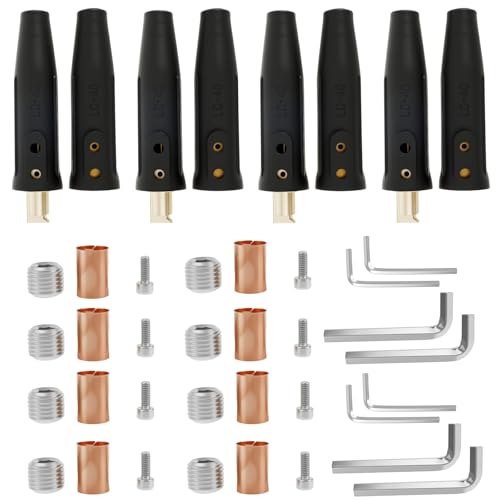 4Pcs LC-40 Welding Leads Quick Connector, Male & Female Welding Cable Connectors for Welding Machine Accessories, 1/0 and 2/0 Cable Size Capacity, 350 Amp Max Rating