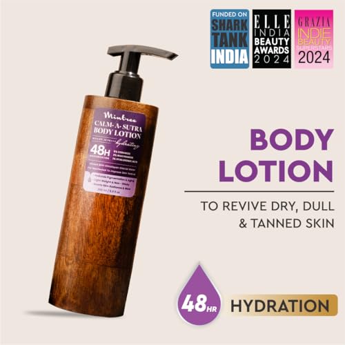 Image of Mintree Calm-A-Sutra Body Lotion, 48-Hour Hydration with Ceramides and Peptides, Lightweight, Non-Sticky Body Lotion for Men and Women, Helps Calm Body Acne and Protect from Pollution | All Skin Types | 200 ml