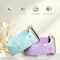 AMSKY 3 Stück Floral Gravierte Band Kompatibel mit Apple Watch Armband – Ansicht 3