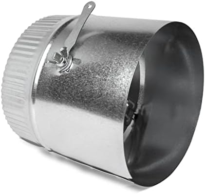 6-in HVAC Duct Manual Volume Damper with Sleeve - Galvanized Sheet Metal Round Volume Damper Airflow Ducting Branch, Adjustment Handle HVAC Air Balancing System - Easy to Install