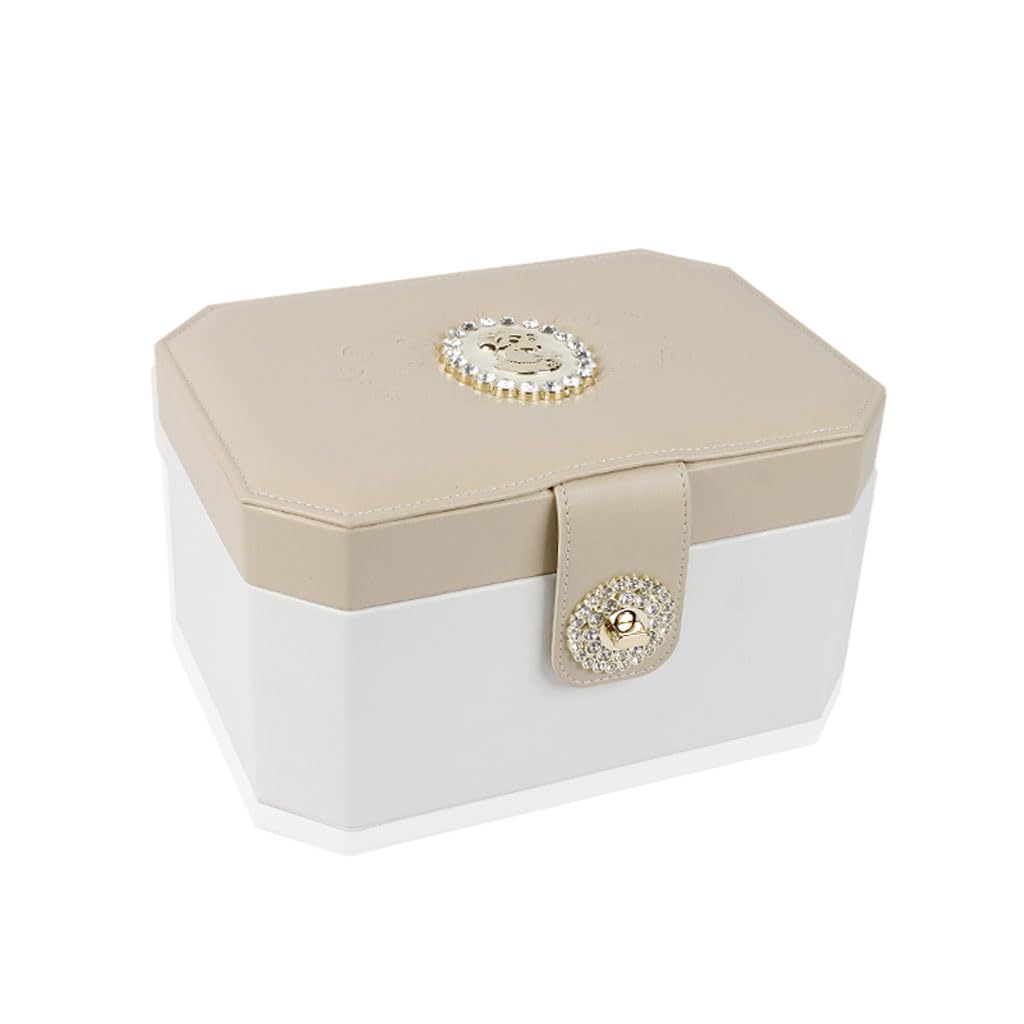 CVHfhjTG jewellery box, Display Storage Case with Small Compartments, Jewelry Box Organizer for Necklace Bracelet Earrings Watch Women Girls(B)